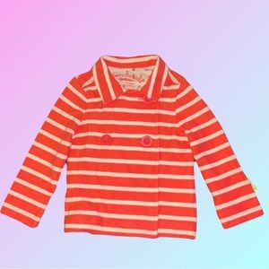 OshKosh Coral Striped Knit Jacket, NWT, Girls 18M
